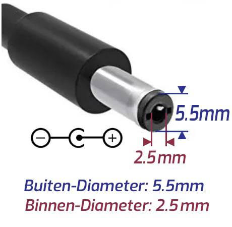 AC-DC Pin 5.5x2.5mm Diameter